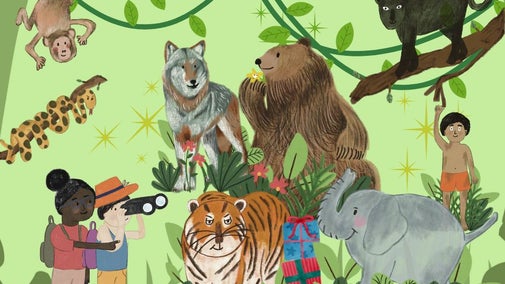 The Jungle Book Christmas illustrations